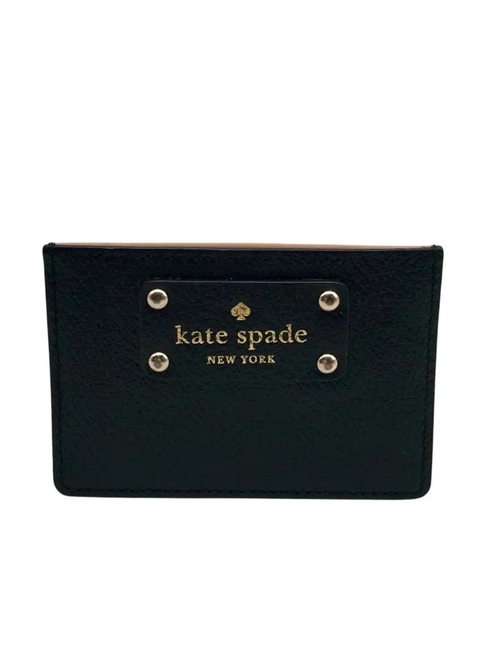 Kate Spade Black & Beige Leather Wellesley Graham Card Holder